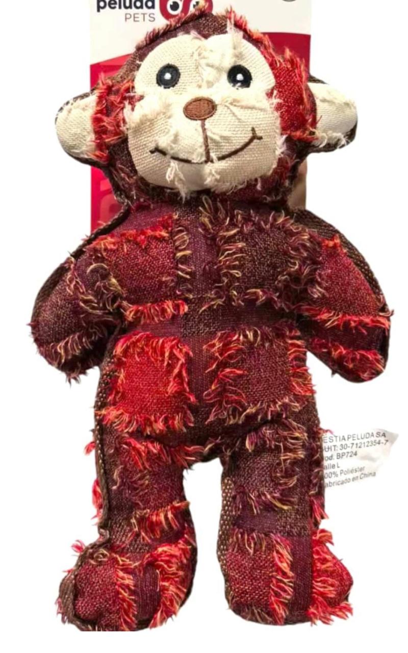 Juguete Para Perro Bestia Peluda Mono Marrón Con Sonido 30.4cm