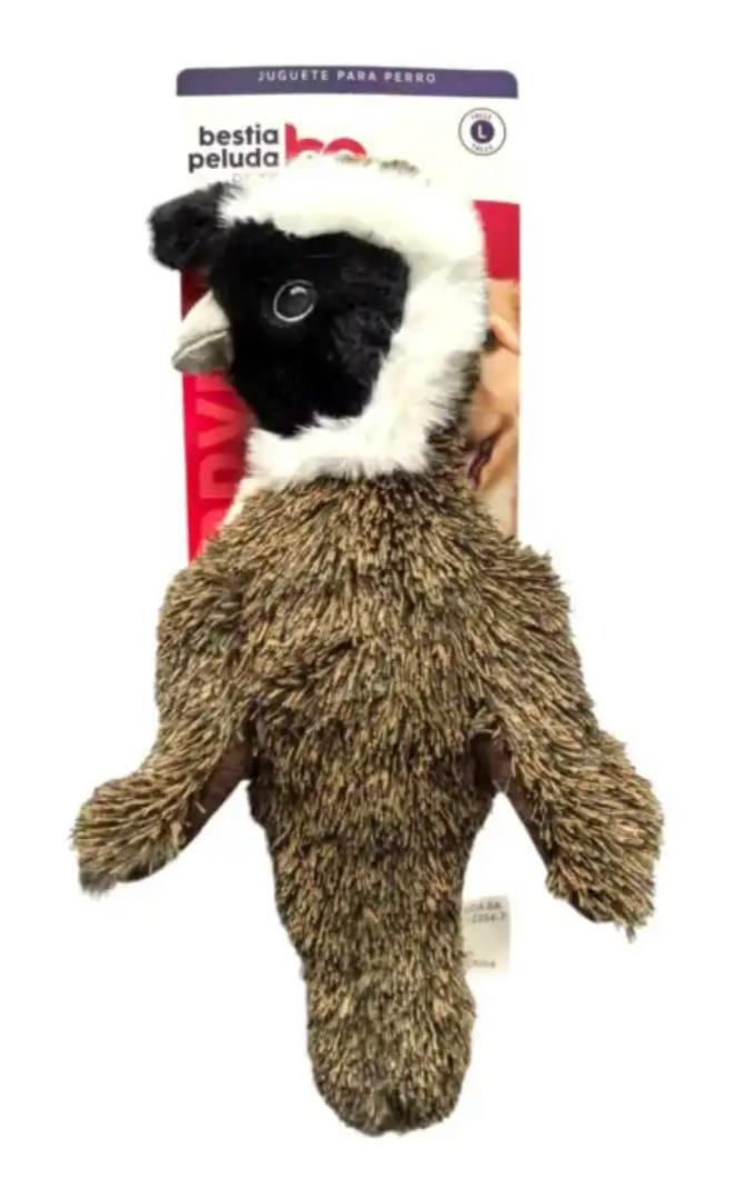 Juguete Perro Bestia Peluda Peluche Ave Soft Pelo Suave Color Beig