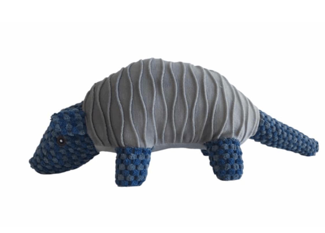 Juguete Perro Bestia Peluda Peluche Mulita Cuerpo Texturas Color Azul/crema